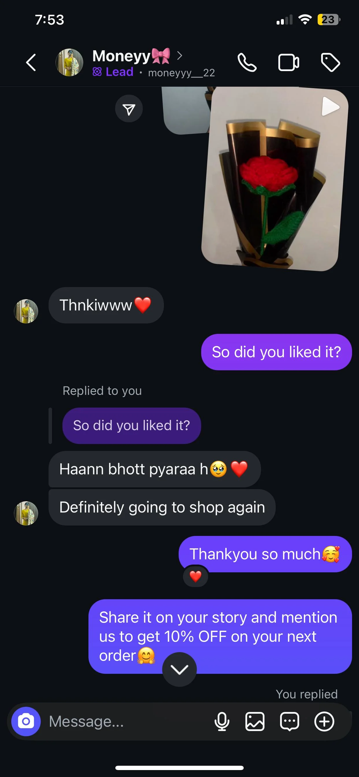 Instagram Customer Review